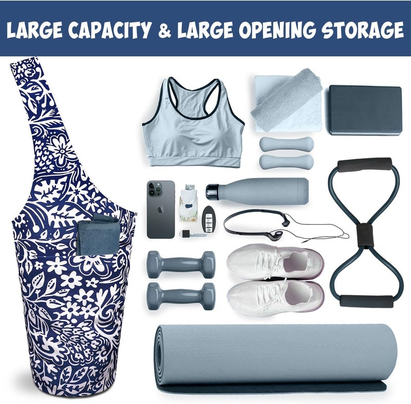 saniwu Yoga Mat Bag Carrier for Women with Side Large Pocket Durable Linen Workout Gym Travel Storage Pilates Mats - Image 4